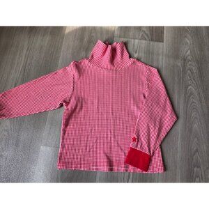Gymboree Red & White Houndstooth Long Sleeve Turtleneck Shirt L Kids